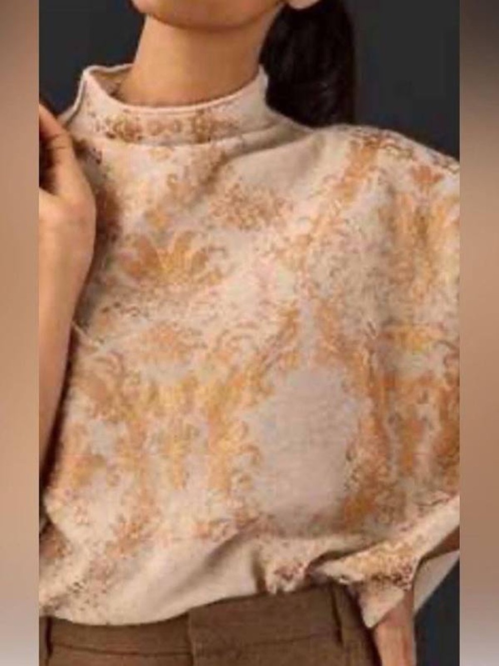 Anthropologie Pilcro Alani Mock Neck 100% Cashmere Sweater- Large